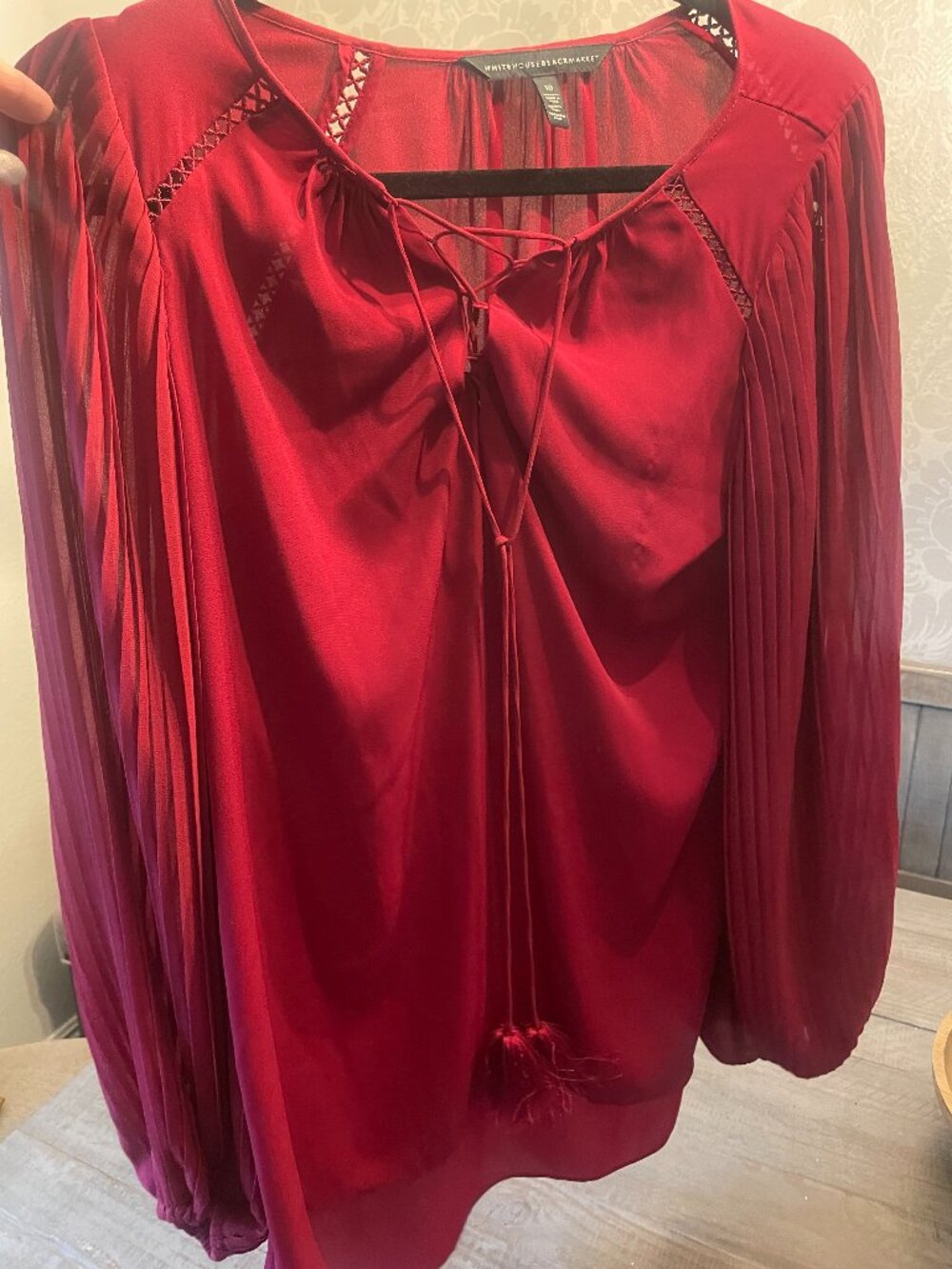 🌹 Beautiful Dark Red Blouse – White House Black Market 🌹